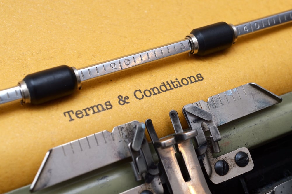 {terms and conditions on an old typewriter}